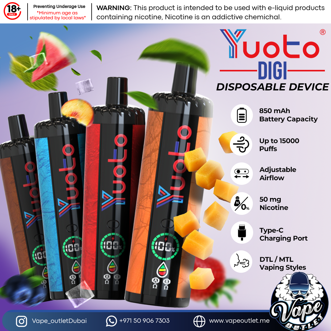 Yuoto DIGI 15000 Puffs Disposable Vape Vape outlet uae Yuoto DIGI 15000 Puffs Disposable Vape Vape outlet uae