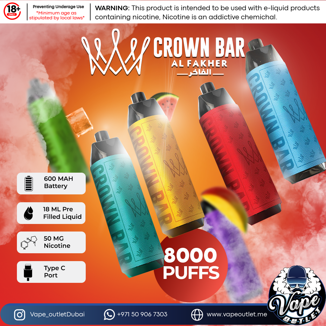 Al Fakher Crown Bar Disposable 8000 Puffs Vape outlet uae Al Fakher Crown Bar Disposable 8000 Puffs Vape outlet uae