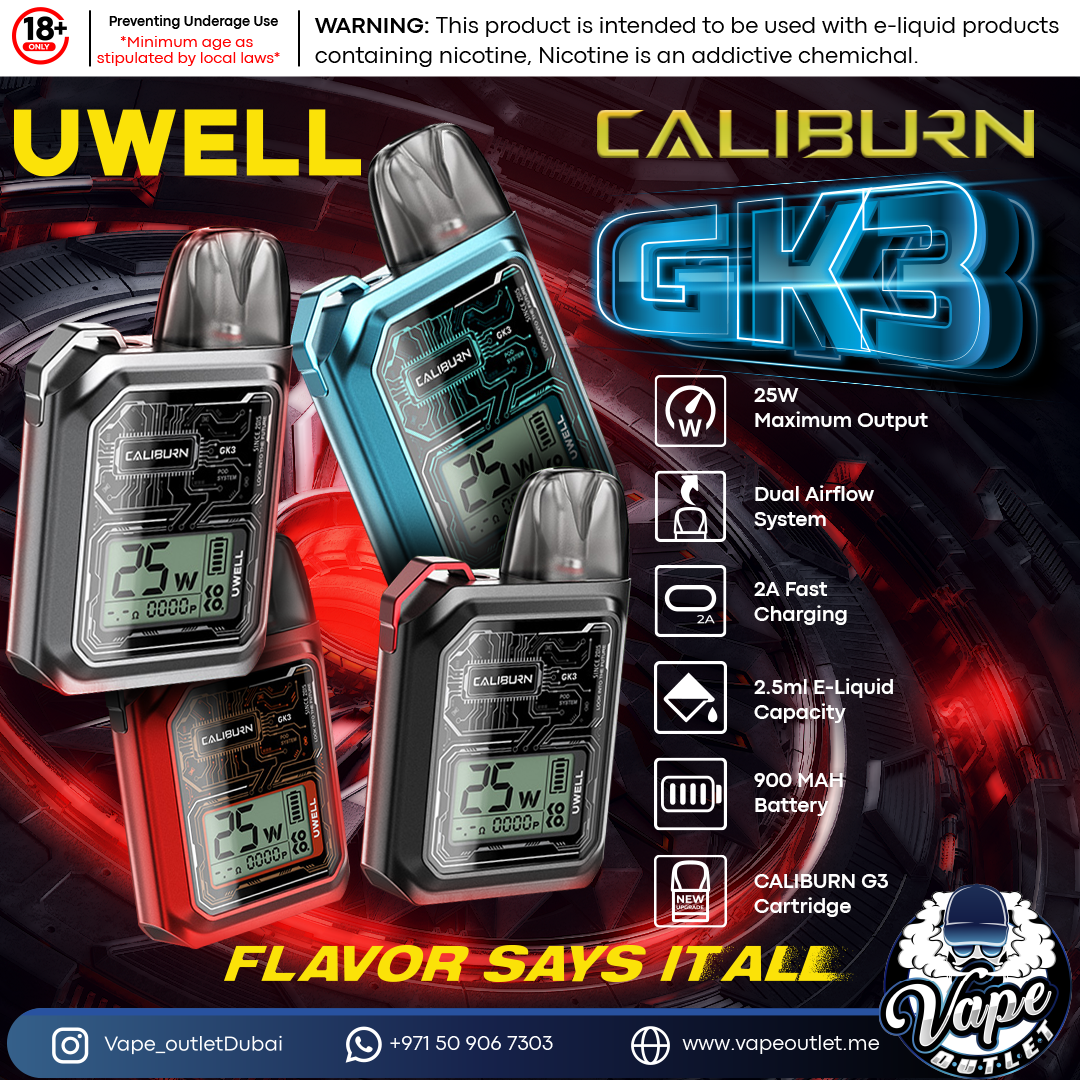 Uwell Caliburn GK3 Pod Kit 25W In UAE Vape outlet uae Uwell Caliburn GK3 Pod Kit 25W In UAE Vape outlet uae