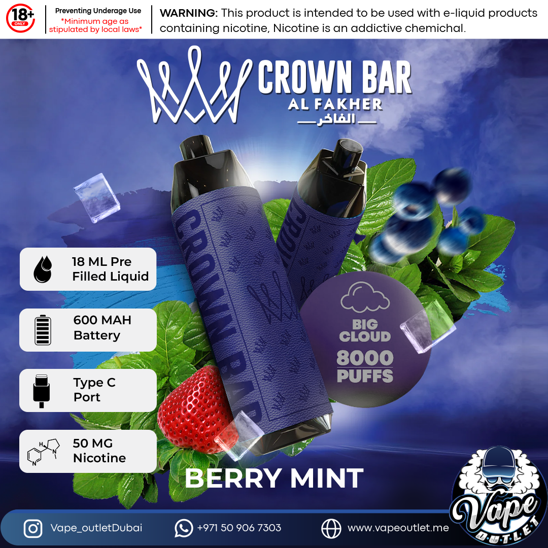 Al Fakher Crown Bar Disposable 8000 Puffs
