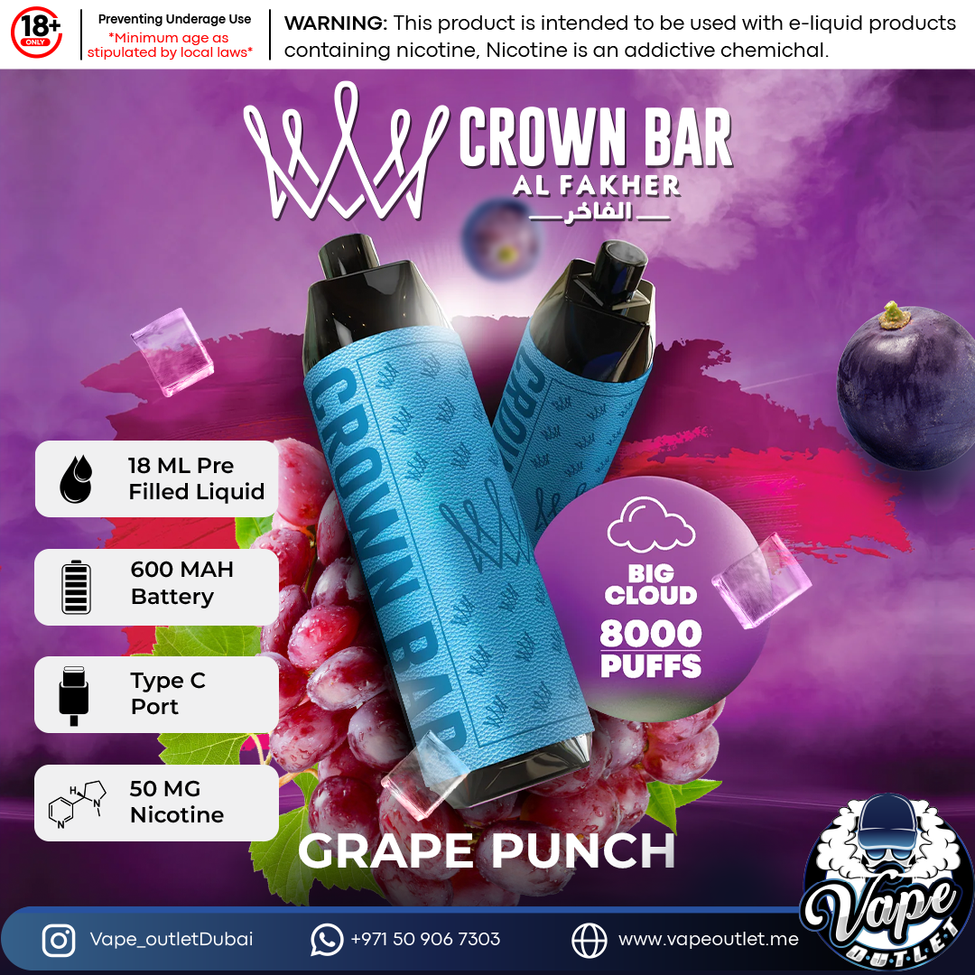 Al Fakher Crown Bar Disposable 8000 Puffs