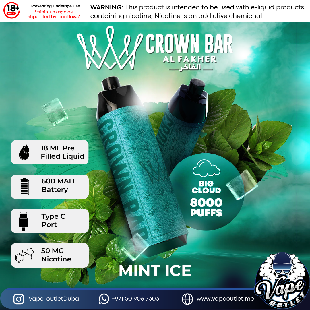 Al Fakher Crown Bar Disposable 8000 Puffs