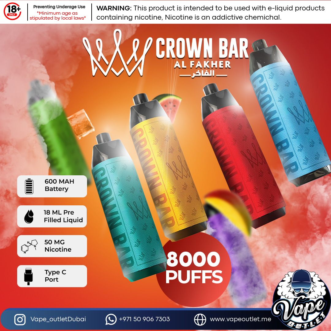 Al Fakher Crown Bar Disposable 8000 Puffs – Vape outlet uae