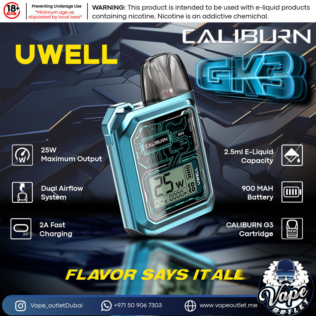 Uwell Caliburn GK3 Pod Kit 25W In UAE Vape outlet uae Uwell Caliburn GK3 Pod Kit 25W In UAE Vape outlet uae